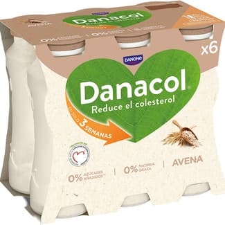 De avena desnatado 0% m.g. 0% azúcares añadidos pack 6 unidades 100 g - Danone Danacol