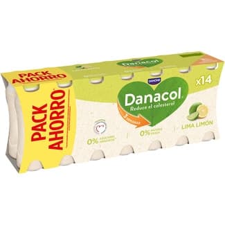 Sabor lima y limón 0% azúcares añadidos sin gluten pack 14 unidades 100 g - Danone Danacol