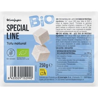 Bio tofu natural ecológico sin gluten envase 250 g - Special Line El Corte Ingles