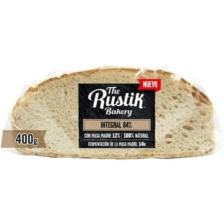 Pan semi hogaza integral 84% con masa madre bolsa 400 g - The Rustik Bakery