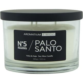 Vela perfumada 3 wicks aroma Palo Santo N.5 1 unidad - Aromatium