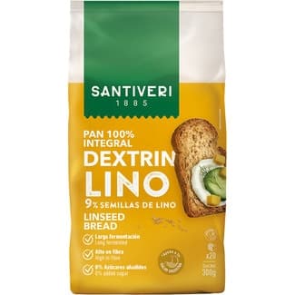 Pan dextrinado integral tostado con semillas de lino envase 300 g - Santiveri