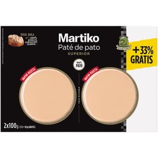 Paté de pato superior pack 2 envases 100 g +33% gratis - Martiko