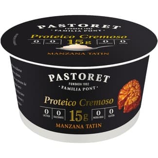 Yogur con proteínas cremoso con manzana tatin desnatado 0% m.g. sin gluten sin lactosa envase 170 g - Pastoret