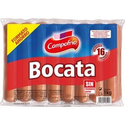 Bocata salchichas cocidas de cerdo y pollo sin gluten sin lactosa 16 piezas envase 1 kg - Campofrio
