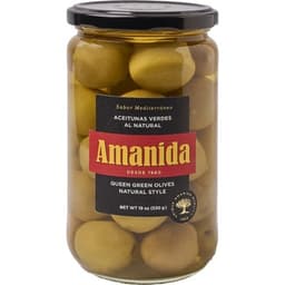Aceitunas verdes al natural tarro 315 g neto escurrido - Amanida