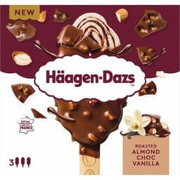Helado Roasted Almond Choc vainilla 3 unidades estuche 240 ml - Haagen-dazs
