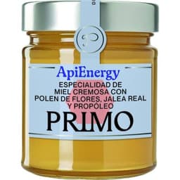 ApiEnergy especialidad  de miel cremosa con polen de flores, jalea real y propóleo tarro 250 g - Primo