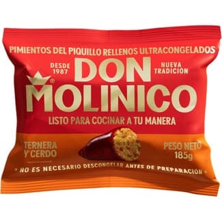 Pimientos del piquillo rellenos de carne 4 unidades bolsa 185 g - Don Molinico