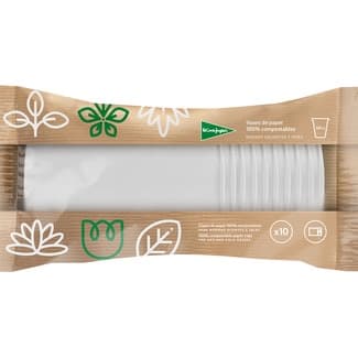 Vasos compostables de papel blancos 550 cc paquete 10 unidades - El Corte Ingles