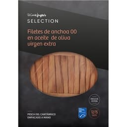 Filetes de anchoa 00 en aceite de oliva virgen extra pesca del Cantábrico bandeja 55 g neto escurrido - El Corte Ingles Selection