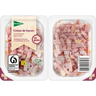 Cintas de bacon sin gluten pack 2 envases 100 g - El Corte Ingles