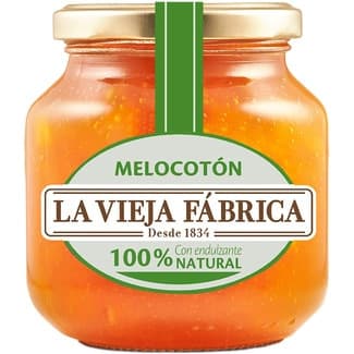 Mermelada de melocotón 100% natural con endulzante frasco 280 g - La Vieja Fabrica