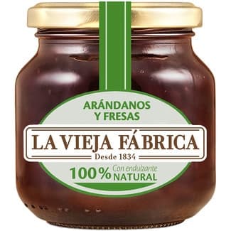 Mermelada de arándanos y fresa 100% natural con endulzante frasco 280 g - La Vieja Fabrica
