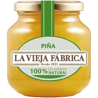 Mermelada de piña 100% natural con endulzante frasco 280 g - La Vieja Fabrica