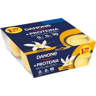 Protein natillas con proteínas sabor vainilla 0% azúcares añadidos pack 4 unidades 120 g sin gluten - Danone