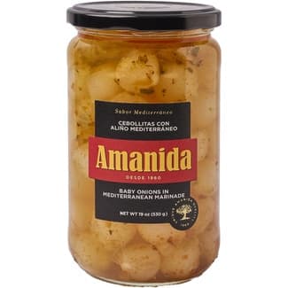 Cebollitas con aliño mediterráneo tarro 315 g neto escurrido - Amanida
