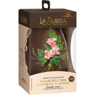 Huevo de chocolate con leche Gran Decoro decorado a mano con sorpresa envase 360 g - La Suissa