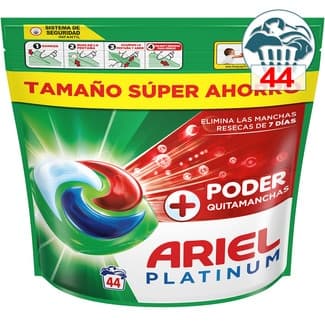 Detergente cápsulas extra poder Quitamanchas Todo en 1 Pods caja 44 cápsulas tamaño super ahorro - Ariel