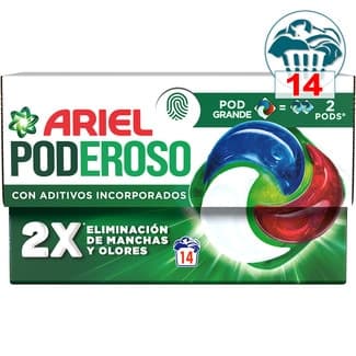 Detergente cápsulas Poderoso Original Pod grande caja 14 dosis - Ariel