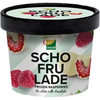 Frambuesas bañadas en chocolate blanco con leche tarrina 130 g - Schofrulade