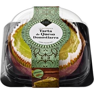 Tarta de queso donostiarra con pistacho unidad 600 g - Casa Eceiza