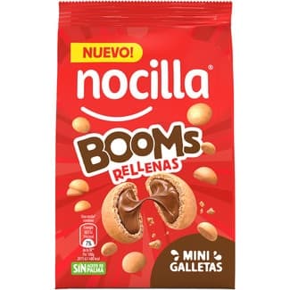 Mini galletas rellenas de crema de cacao Booms bolsa 100 g - Nocilla