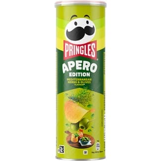 Aperitivo frito de patata sabor hierbas mediterráneas y aceitunas Apero Edition lata 165 g - Pringles