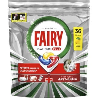 Detergente lavavajillas Platinum Plus Limón bolsa 36 pastillas - Fairy