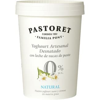 Yogur natural desnatado 0% m.g con leche de vacas de pasto envase 500 g - Pastoret