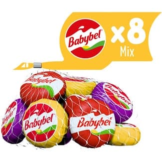 Quesos edam, cheddar y emmental snacks 8 unidades bolsa 160 g - Mini Babybel