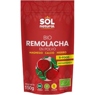 Remolacha vegana en polvo sin gluten ecológica bolsa 150 g - Sol Natural