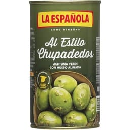 Aceituna verde con hueso aliñada al estilo chupadedos lata 185 g neto escurrido - La Española