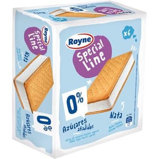 Special Line sandwich de nata 0% azúcares añadidos 6 unidades estuche 600 ml - Royne
