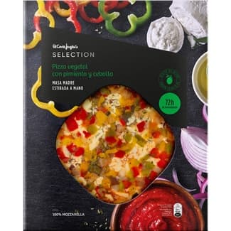 Pizza vegetal con pimiento y cebolla envase 480 g masa madre fermentación 72 h - El Corte Ingles Selection