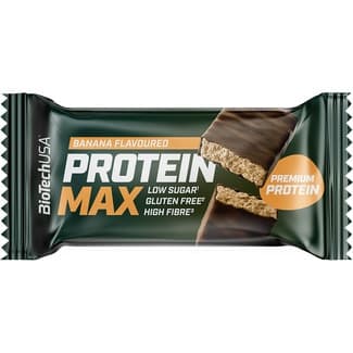 Barrita proteica sabor a plátano baja en azúcar sin gluten envase 45 g - Biotechusa