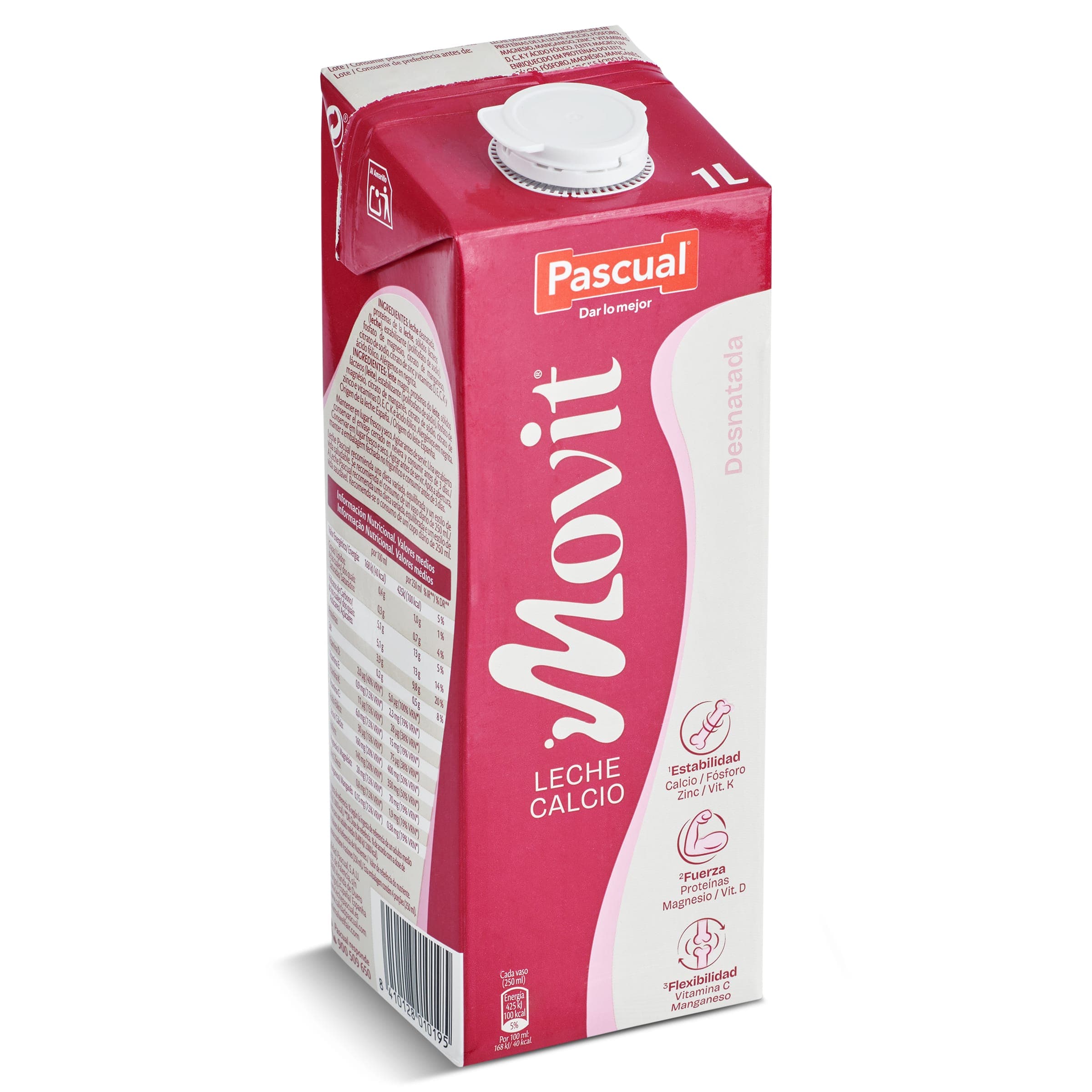 Leche desnatada calcio Pascual Movit 1 L
