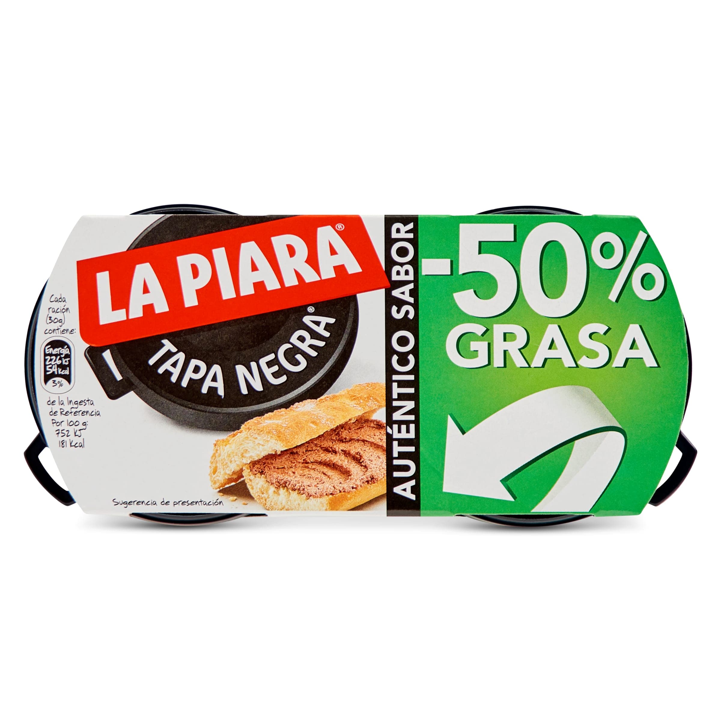 Paté -50% grasa La piara Tapa Negra 2 x 73 g