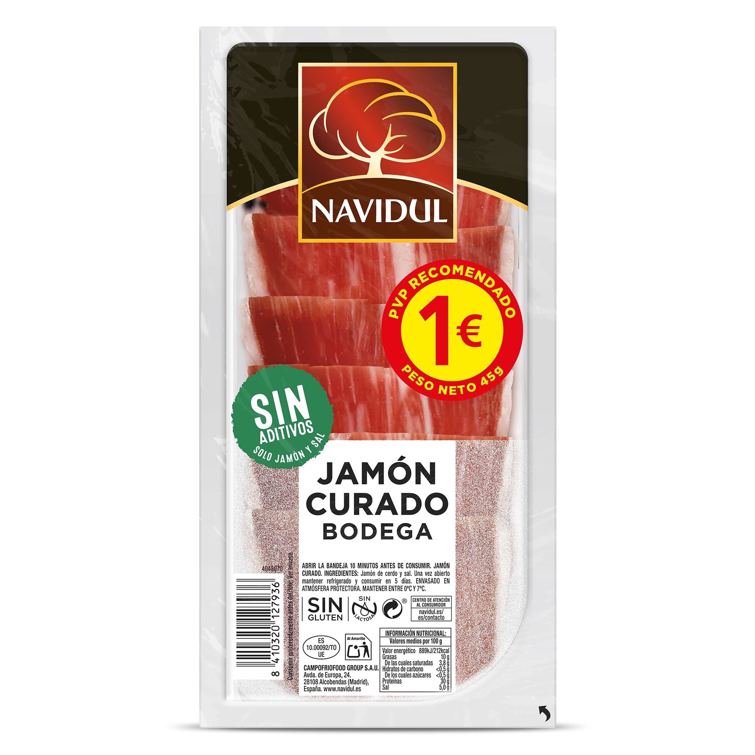 Jamón curado Navidul 45 g