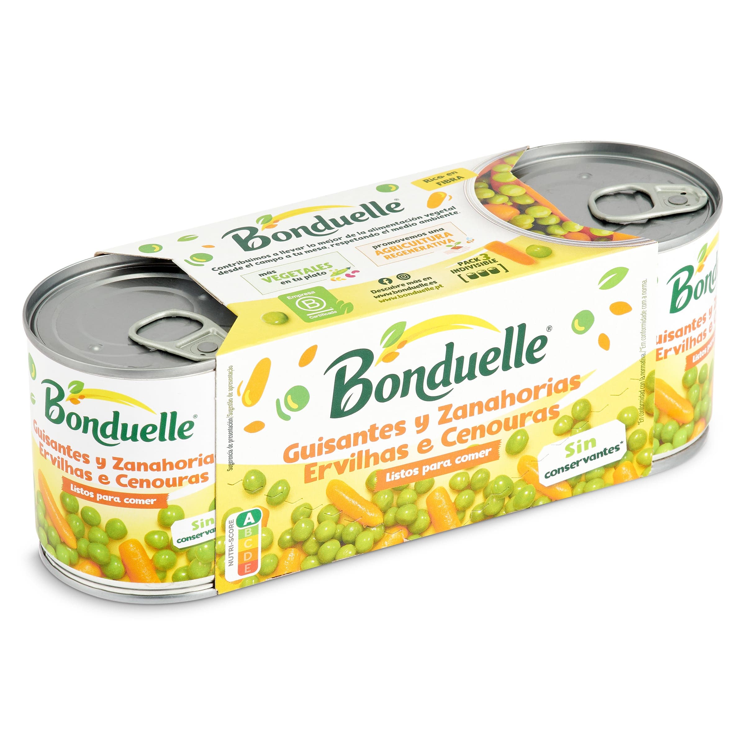 Guisantes y zanahorias Bonduelle 3 x 130 g