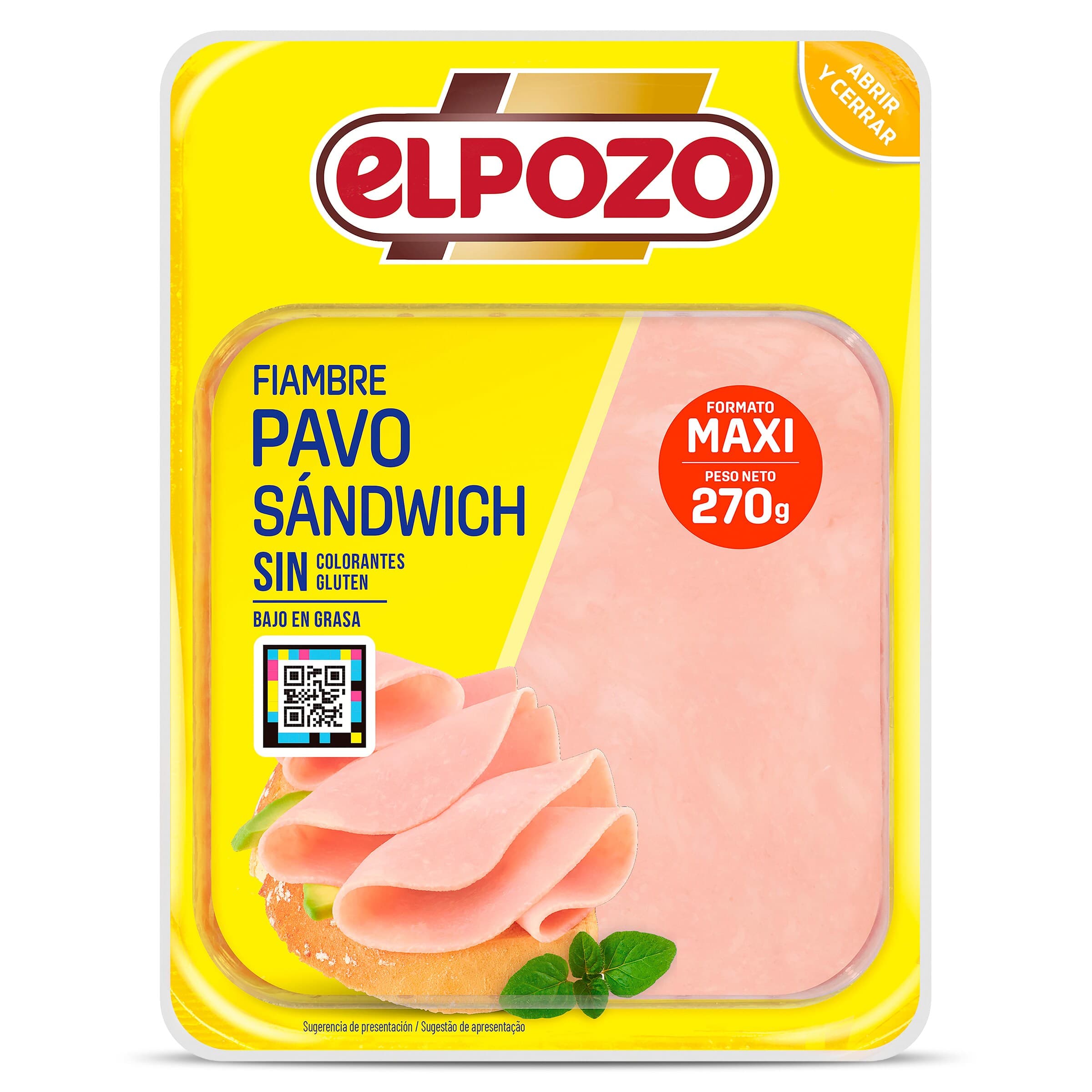 Fiambre de pavo sándwich Elpozo 270 g