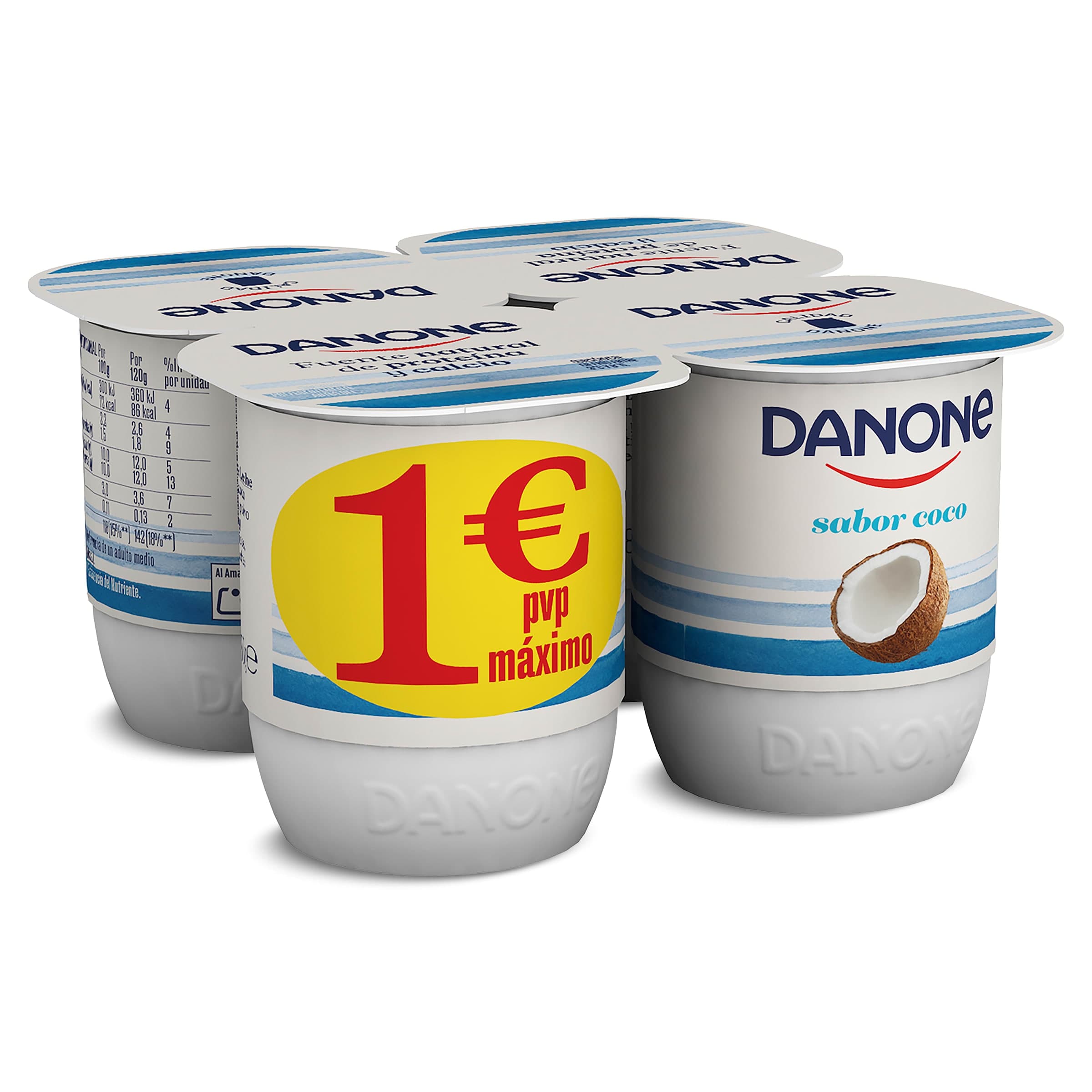 Yogur sabor coco Danone pack 4 x 125 g