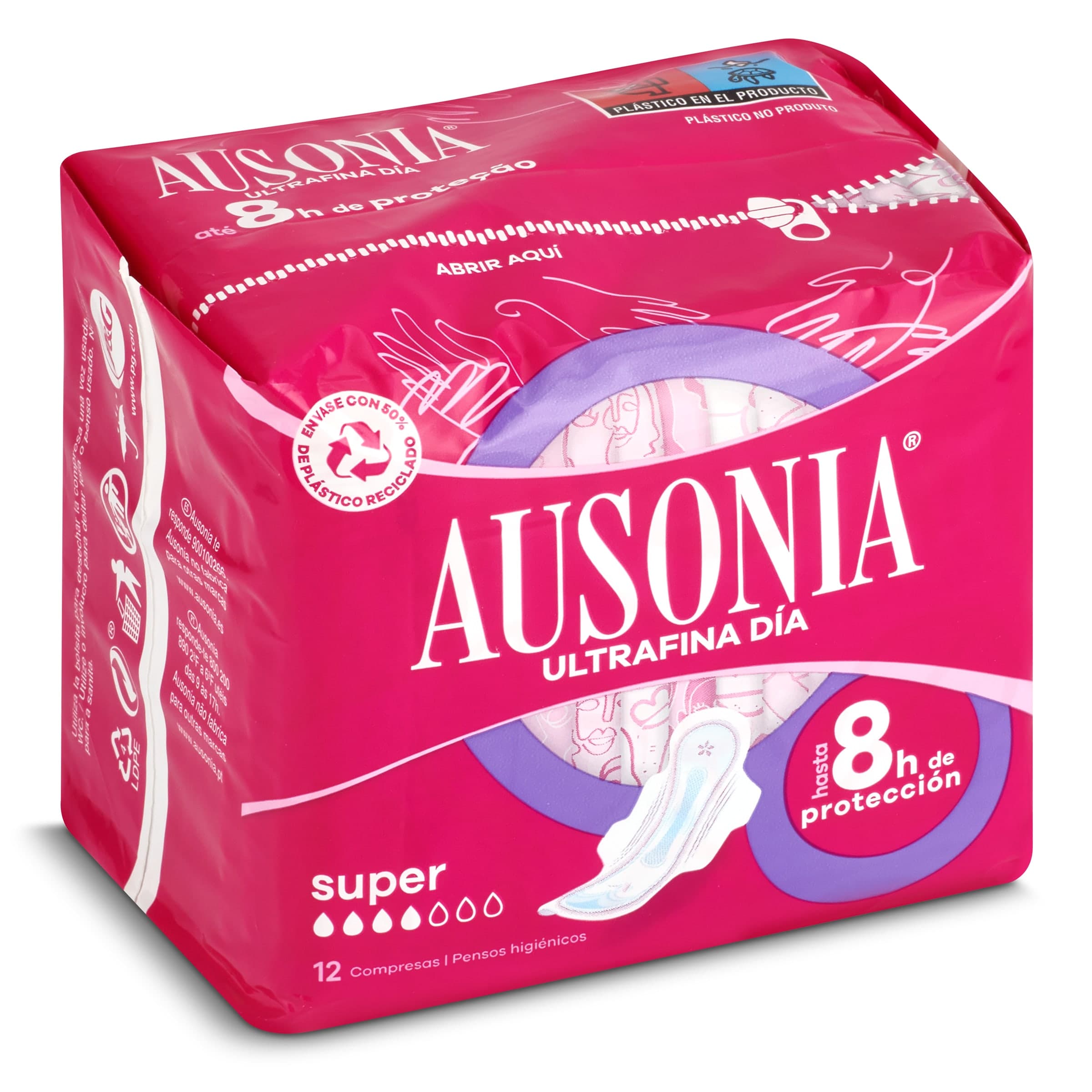 Compresas super con alas Ausonia bolsa 12 unidades