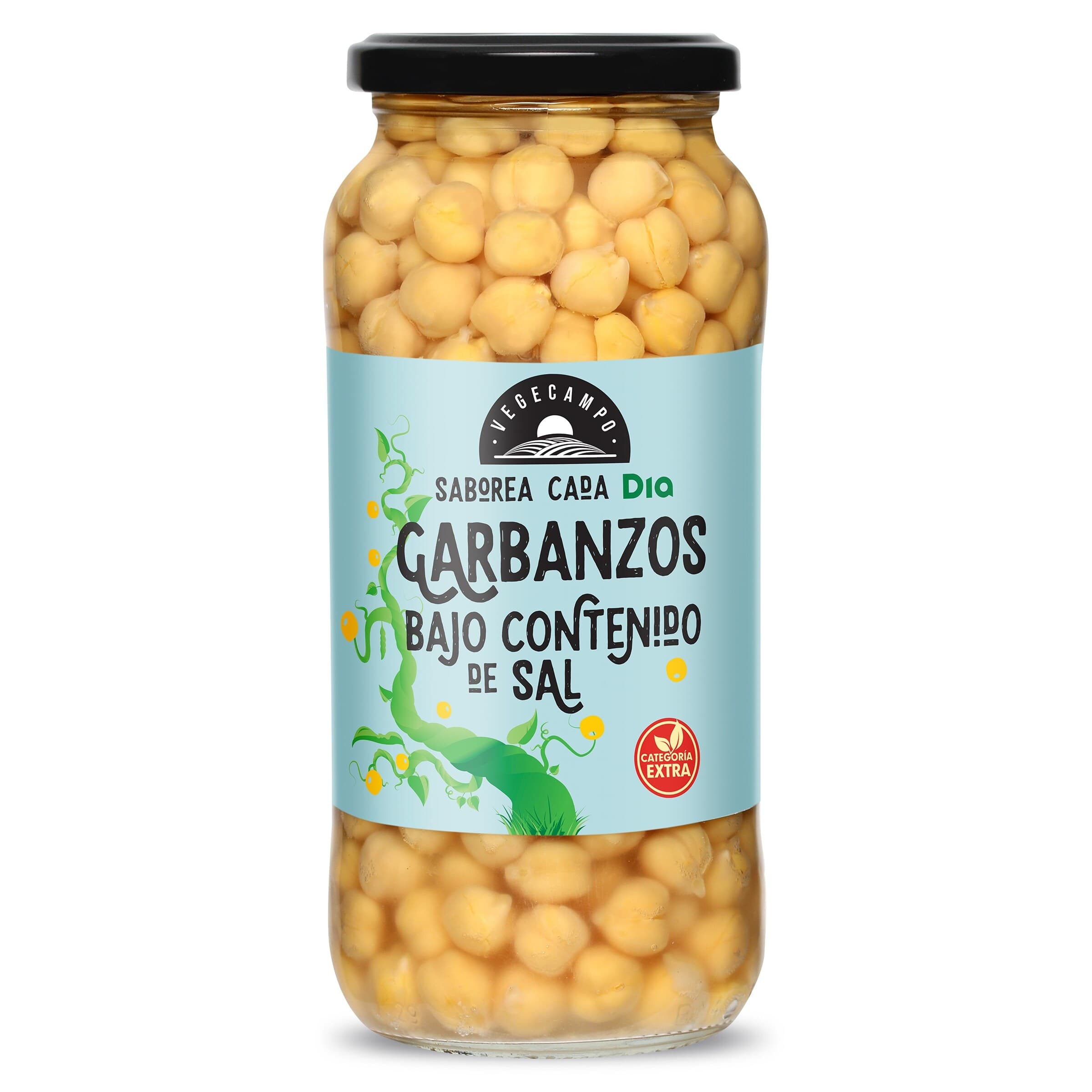 Garbanzos cocidos bajos en sal Dia Vegecampo 400 g