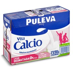 Leche desnatada calcio Puleva pack 6 x 1 L