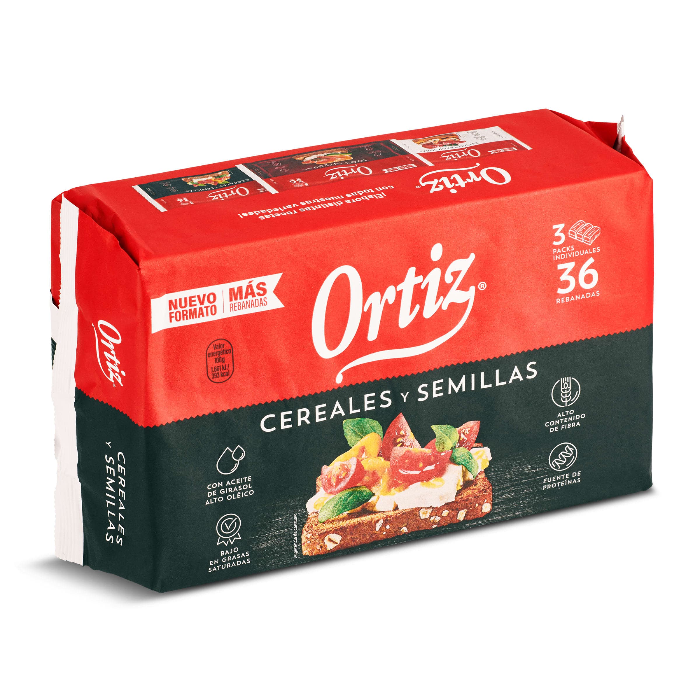 Pan tostado con cereales y semillas Ortiz 320 g