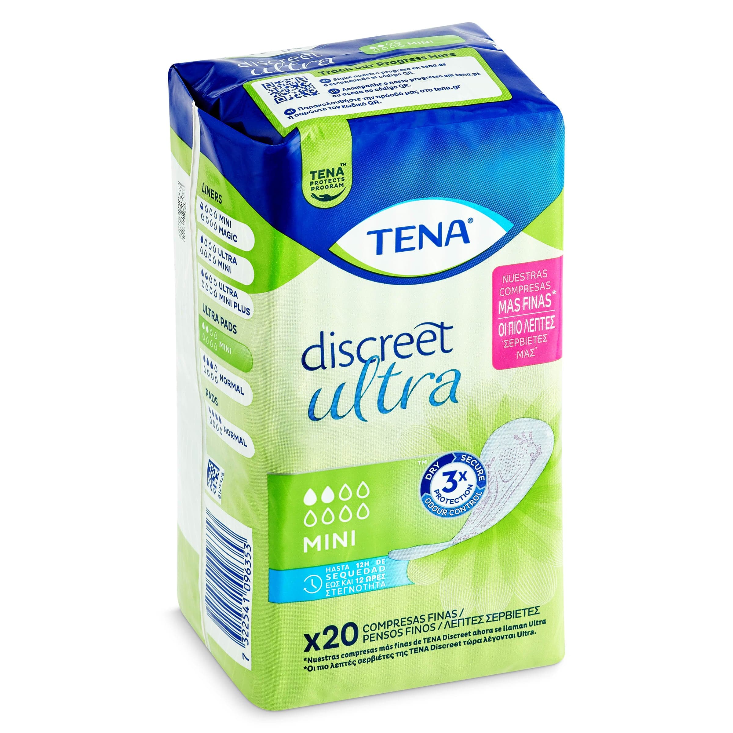 Compresas incontinencia mini discreet ultra Tena bolsa 20 unidades