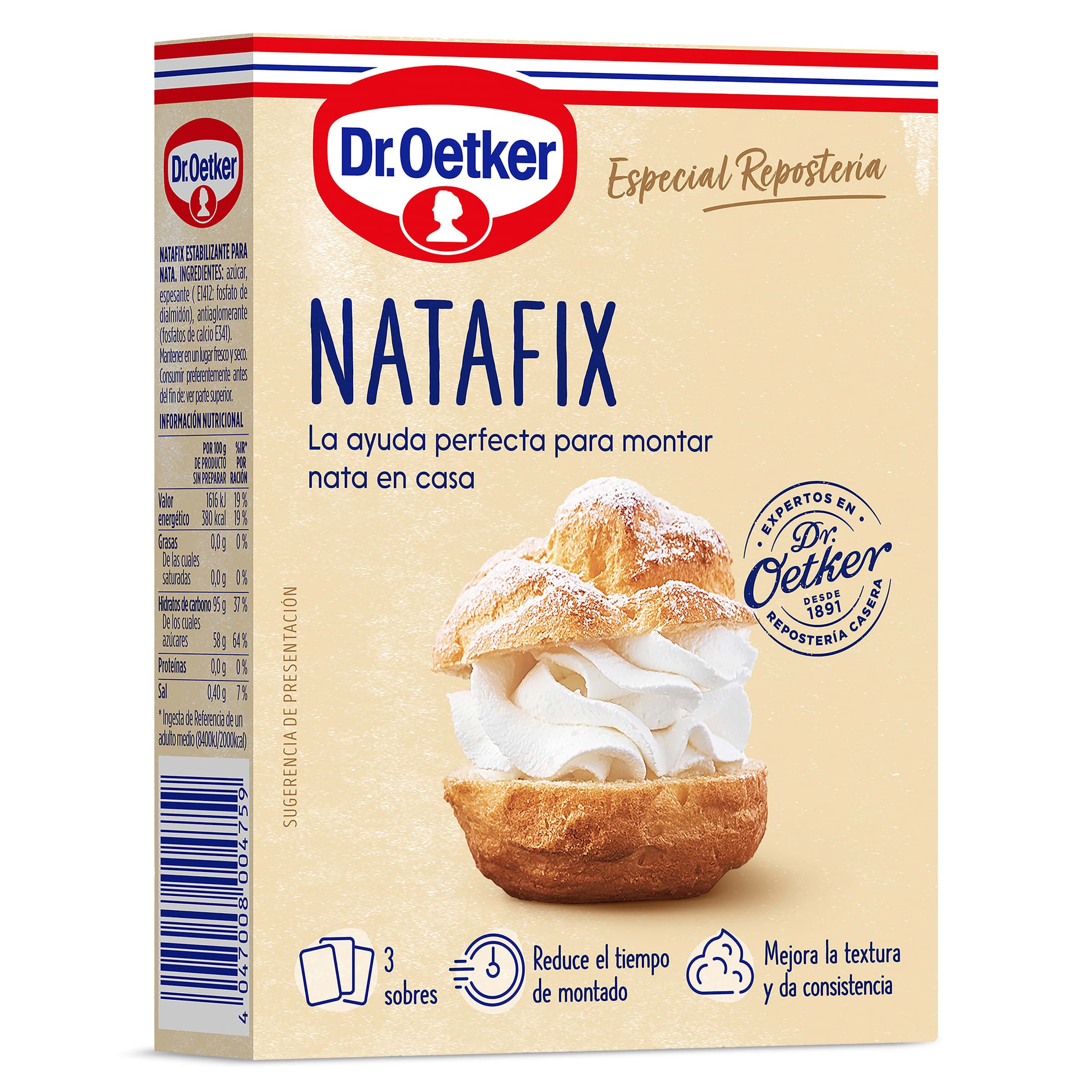 Preparado para montar nata natafix Dr. Oetker caja 30 g