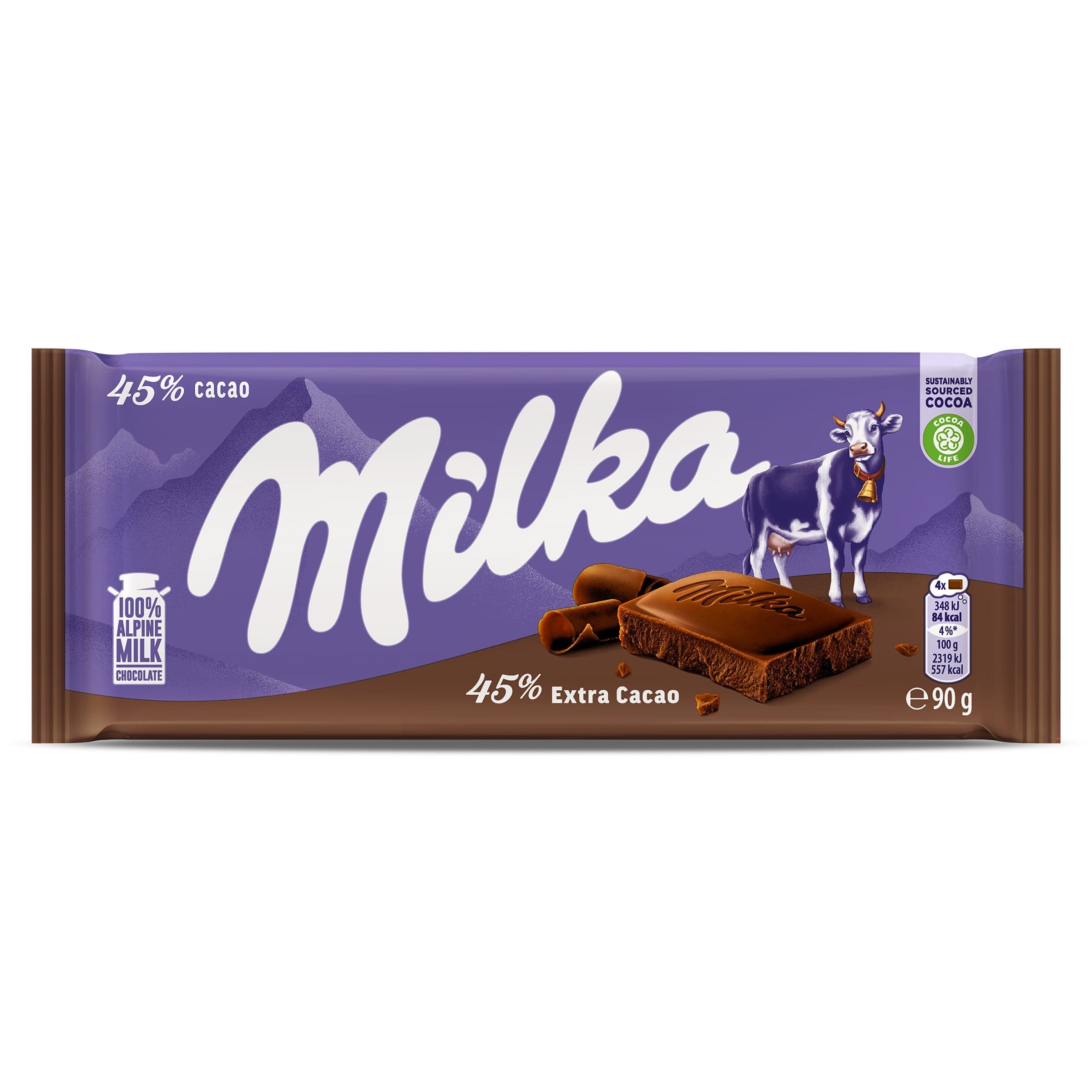Chocolate extra cacao 45% Milka 90 g