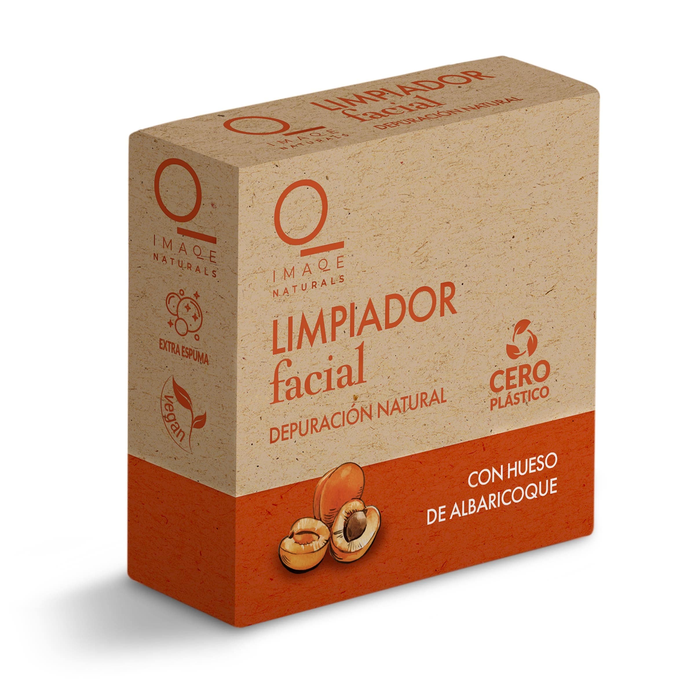 Limpiador facial sólido exfoliante con hueso de albaricoque Dia Imaqe caja 50 g